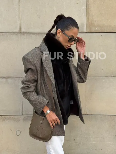 Норковая манишка женская - фото 11