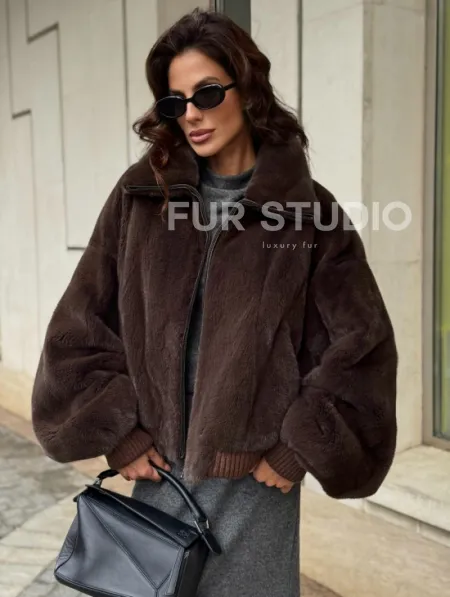 Норковая шуба - бомбер - фото 5