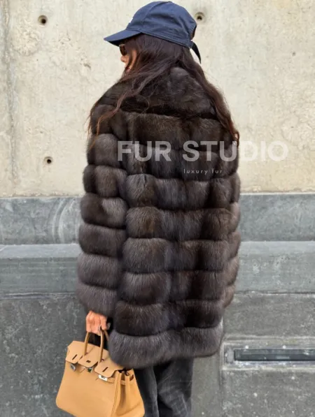 Шуба из меха баргузинского соболя - седина 2 - фото 6