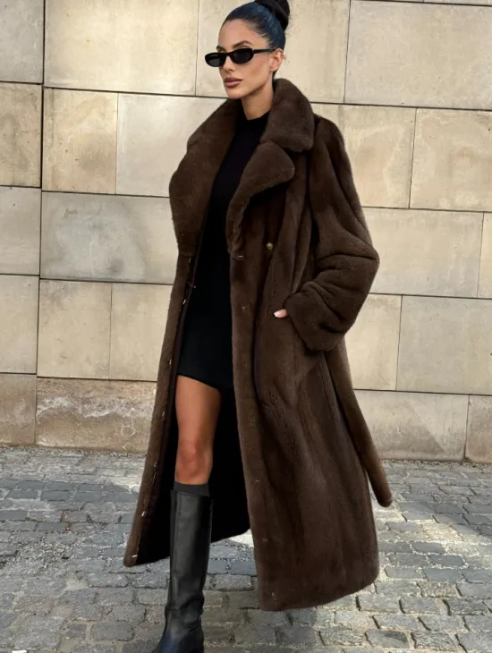 Норковая шуба цельный мех английский воротник KOPENHAGEN FUR - фото 11