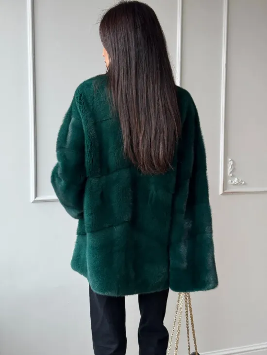 Норковый полушубок из плюшевой норки 