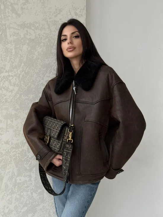 Молодежная куртка - дубленка 