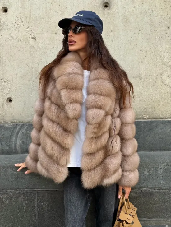 Шуба из куницы в цвете тор-тор - фото 4