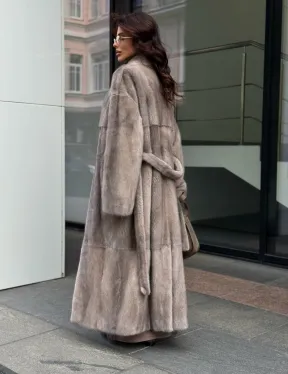 Длинная норковая шуба - фото 6