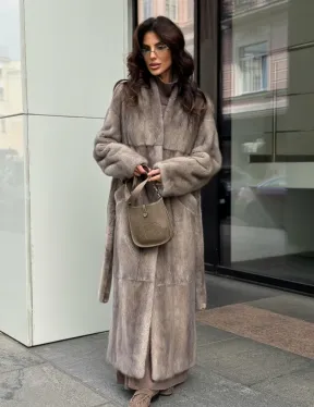 Длинная норковая шуба - фото 9