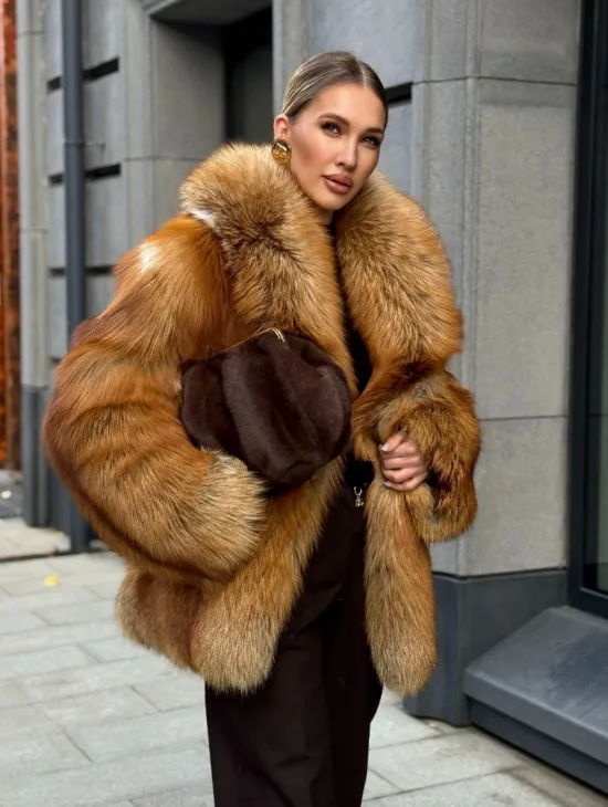 Шуба из лисы - рыжая - фото 14