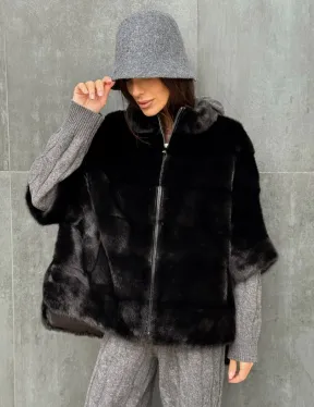 Черная норковая кофта - фото 6