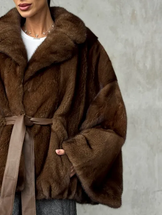 Шуба норковая оверсайз - фото 1