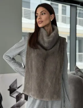 Манишка норковая серая - фото 14