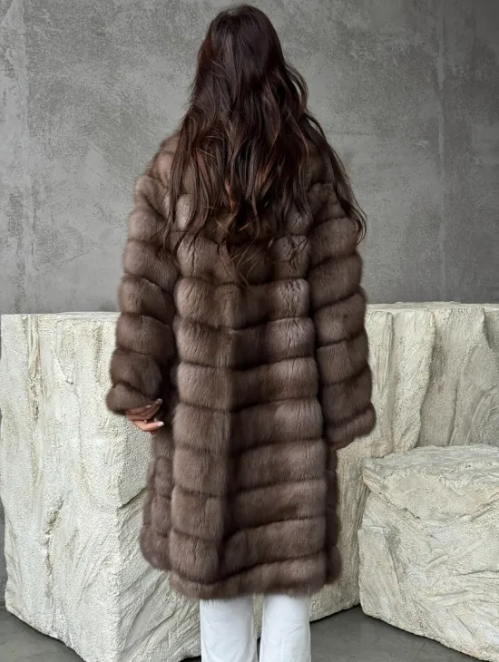 Шуба из куницы средней длины - фото 3