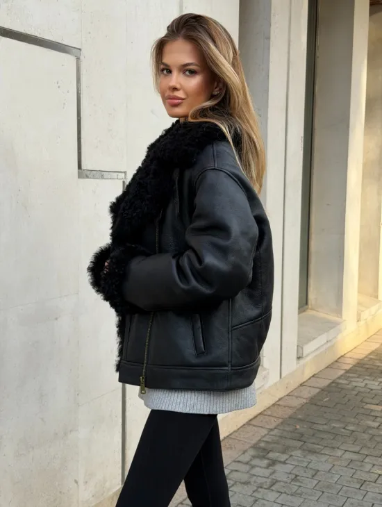 Дубленка авиатор зимняя - фото 9