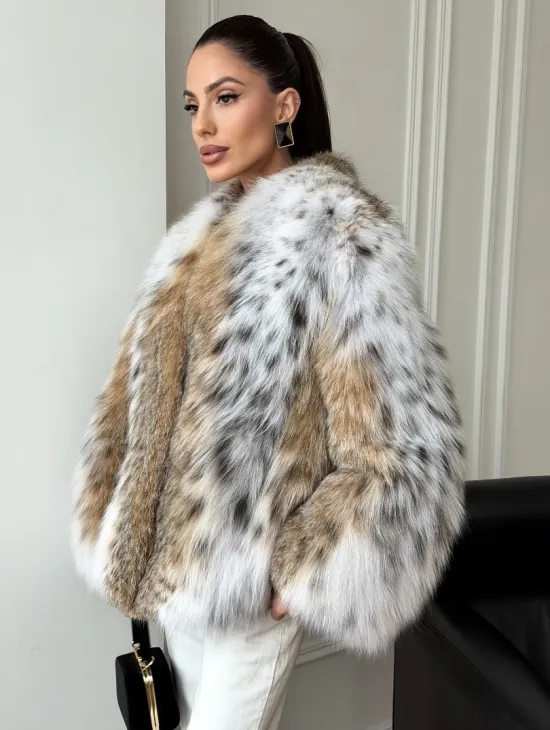 Шуба из натурального меха рыси - фото 8