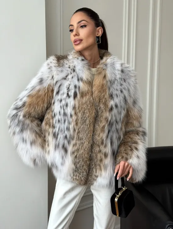 Шуба из натурального меха рыси - фото 9