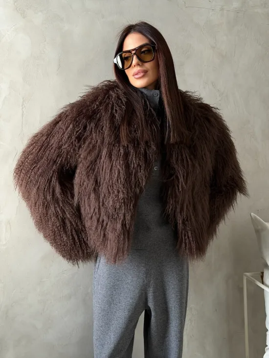 Модный полушубок из ламы - фото 9