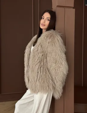 Шуба из натурального меха ламы - фото 15