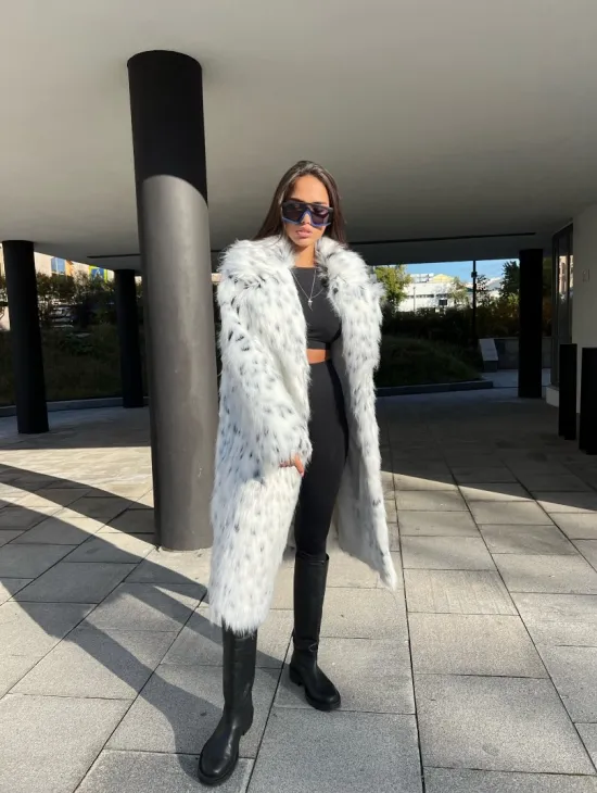 Шуба из экомеха под рысь - фото 3